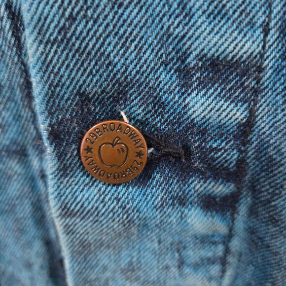 29 Nyc Broadway Size Small Womens 90's Turquoise Acid Wash Denim Jean Jacket - Picture 7 of 14